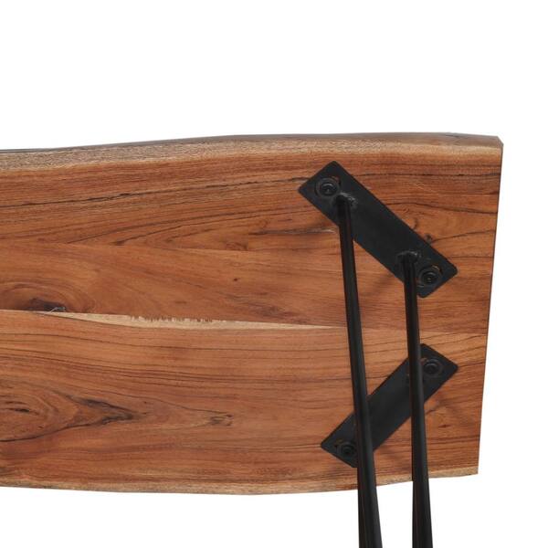 Rectangular Medium Brown Live Edge Mango Wood Console Table With Plank Like Legs Rectangular Medium Brown Live Edge Mango Wood Console Table With Plank Like Legs