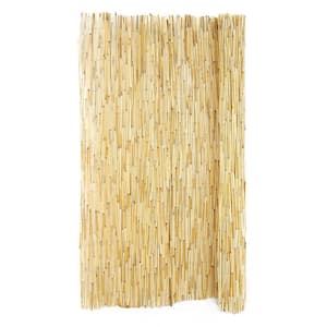 4 ft. H x 8 ft. L Tan Bamboo Reed Fencing Panel Decorative Screen Fence for Backyard Garden Fencing Divider