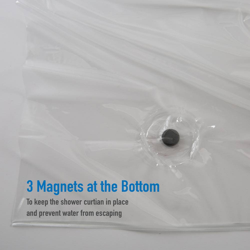 Eco-Friendly Clear PEVA Shower Curtain Liner with Rust Resistant Grommets