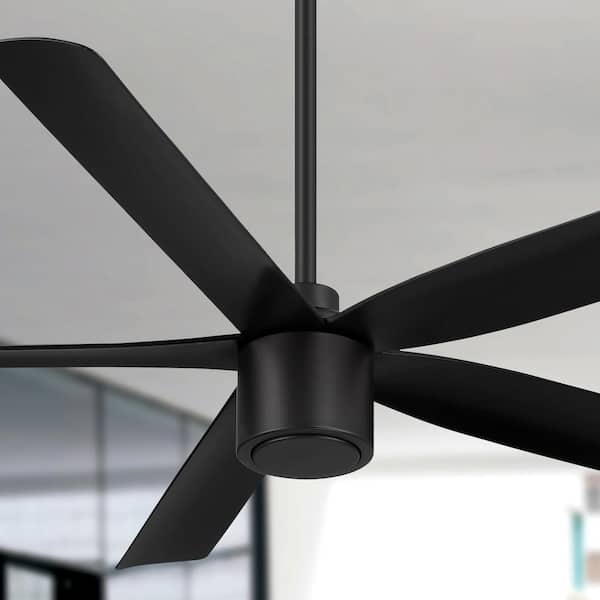 RAVIAN 5 Blade 60 in. Indoor/Outdoor Matte Black Modern Ceiling Fan with Remote Included
