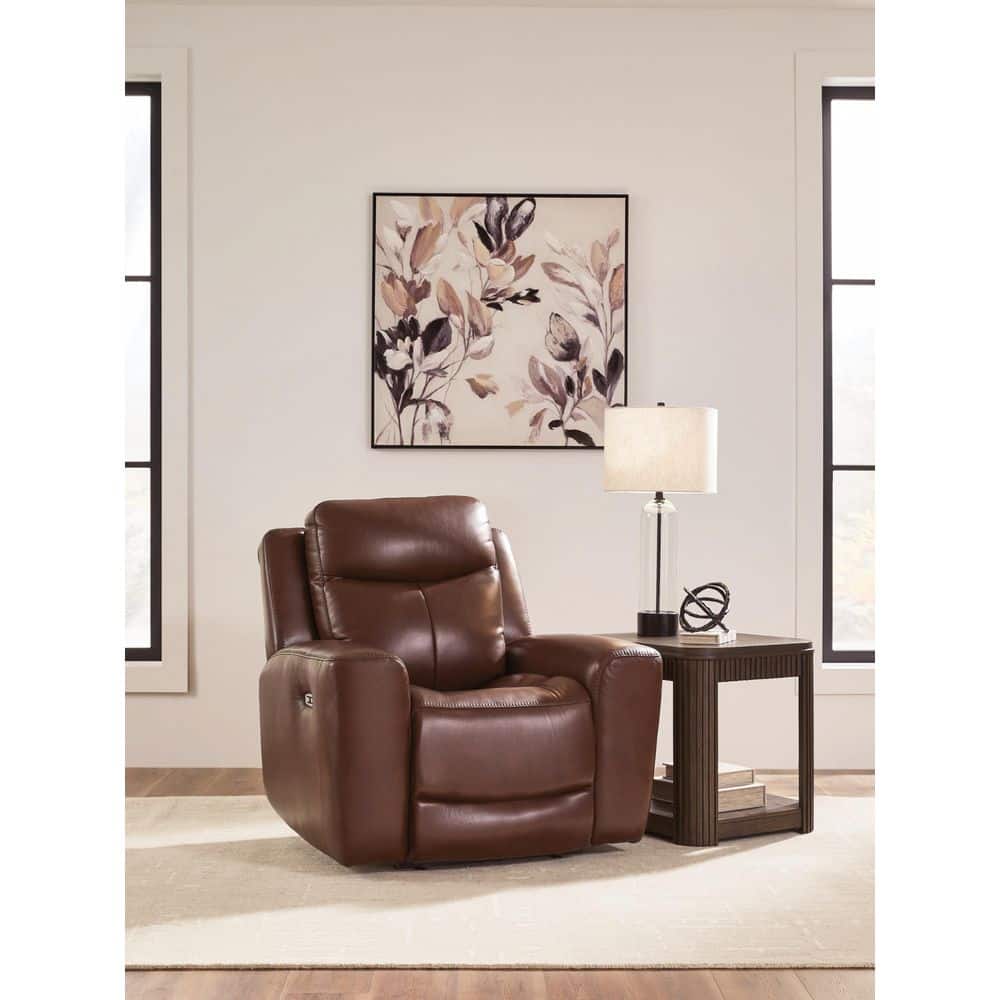 Mighty Moves Brown Leather Power Recliner with Adjustable Headrest and Highbacked price history on PriceWatchPro
