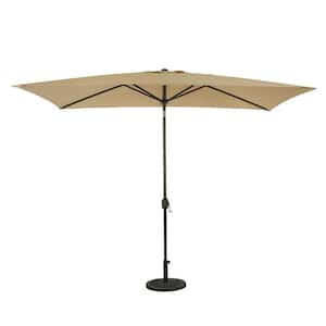 Bimini 6.5 ft. x 10 ft. Polyester Rectangle Market Patio Umbrella in Champagne