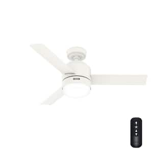 Gilmour 44 in. Indoor/Outdoor Matte White Ceiling Fan with Light Kit and Remote Included