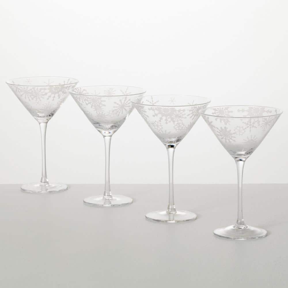Cyclone Etched Martini Glass
