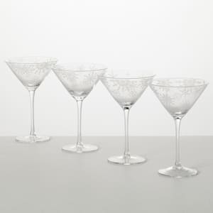 6 oz. Clear Snowflake Martini Glass - Set of 4