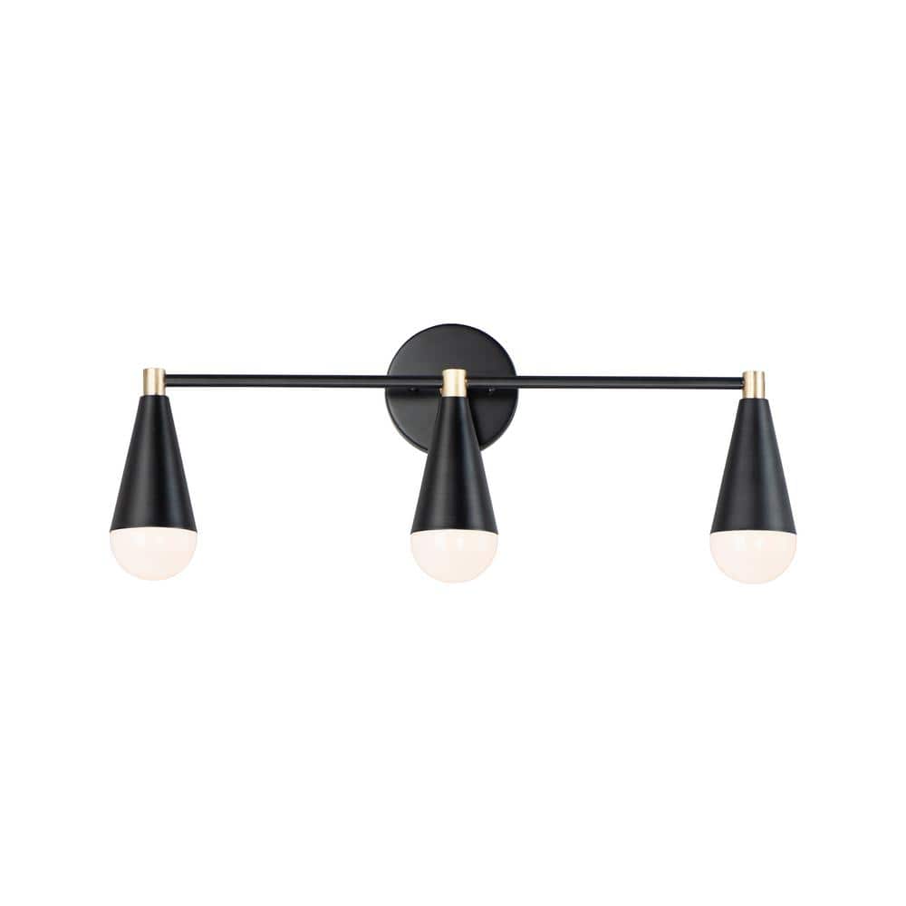 Lovell 24 in. 3-Light Brass Bath Vanity with LED Bulbs Vanity Light price history on PriceWatchPro