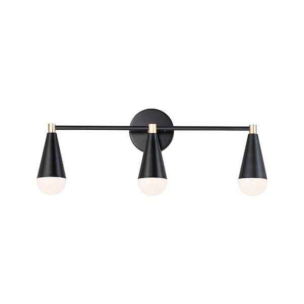Maxim Lighting Lovell 24 in. 3-Light Brass Bath Vanity with LED Bulbs Vanity Light