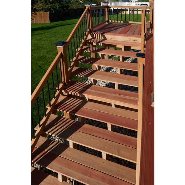 2 Step Pressure Treated Cedar Tone Pine, Prefab Outdoor Stairs With Landing