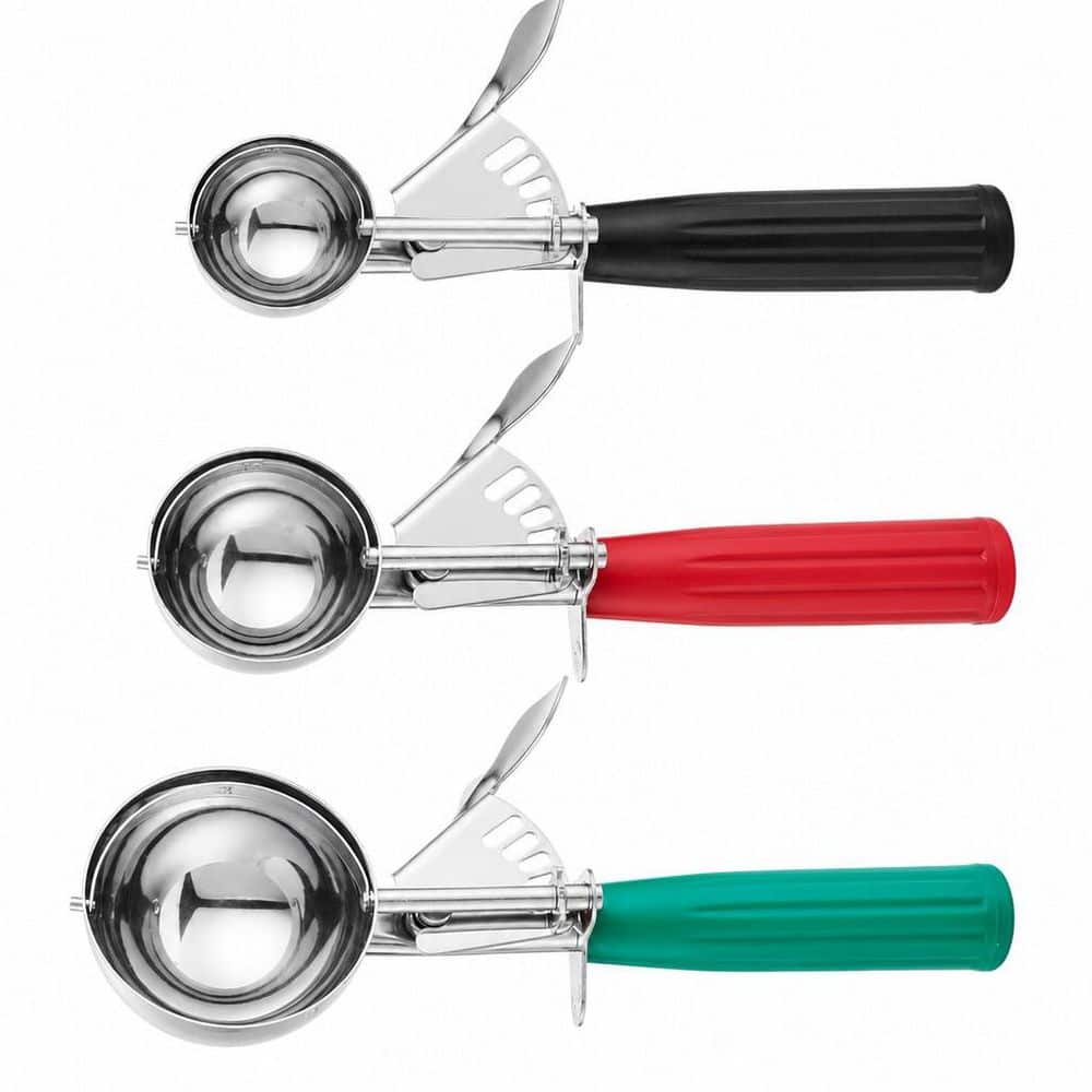 Numhew 3-Piece 18/8 Stainless Steel Cookie Scoop Set Multi-Colored