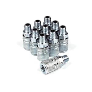 Extreme Performance 1/4 in. x 1/4 in. Steel Male Industrial M-Style 6-Ball Coupler (10-Pack)