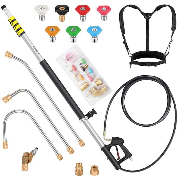 24 ft. Telescoping Pressure Washer Wand Extension, Aluminum Power Washer Extension Wand for 2 Story House