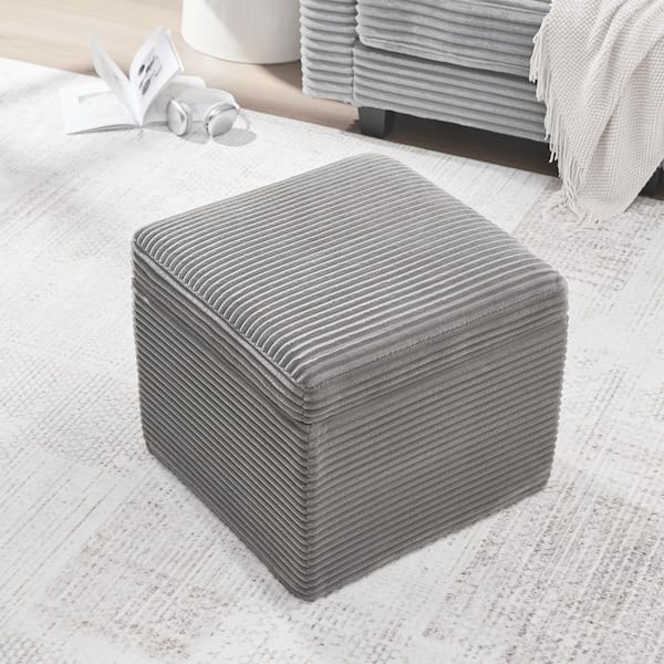 Modern Light Gray 21.65 in. Bedroom Bench Back with Storage Function