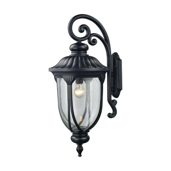 Titan Lighting Derry Hill 1-Light Matte Black Outdoor Wall Lantern Sconce