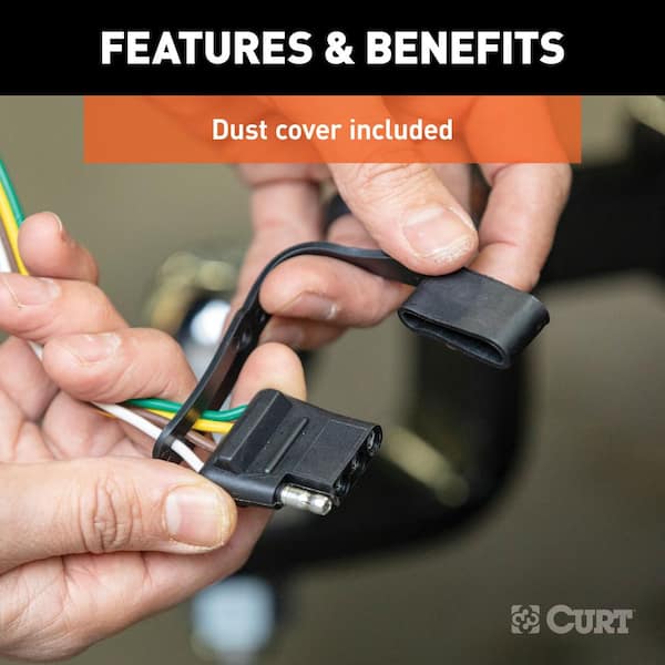 CURT Custom Vehicle-Trailer Wiring Harness, 4-Way Flat Output, Select Hyundai Accent Hatchback, Quick Wire T-Connector