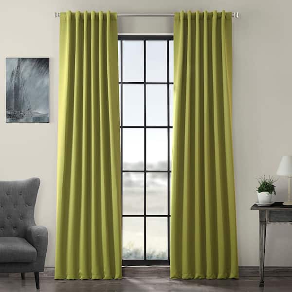 Exclusive Fabrics & Furnishings Semi-Opaque Moss Green Blackout Curtain - 50 in. W x 84 in. L (Panel)