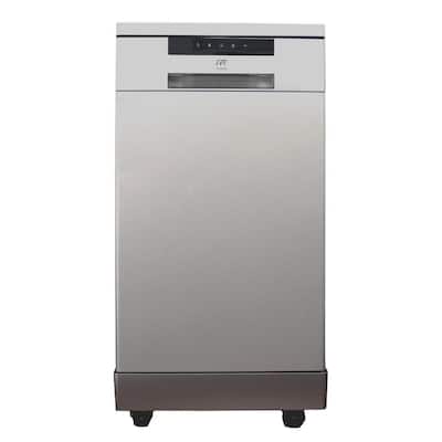 18 in. Stainless Steel Electronic Portable 120-Volt Dishwasher with 6-Cycles with 8 Place Settings Capacity