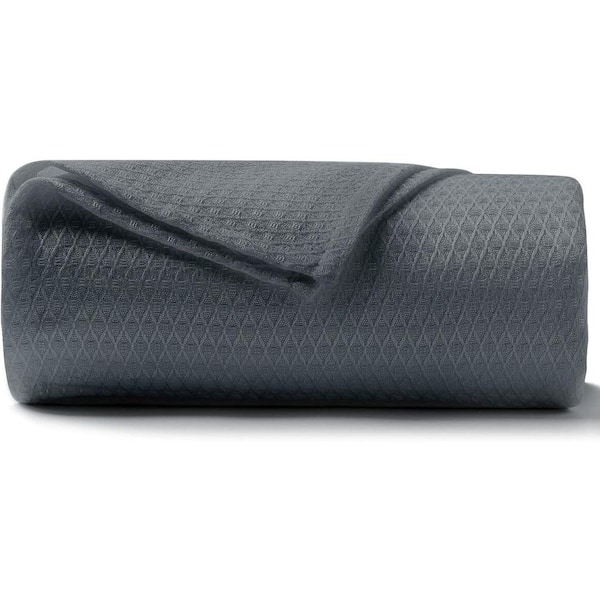 Dark Grey Bamboo Rayon Cooling Blanket, 79x91 Inches, Ultra-Lightweight