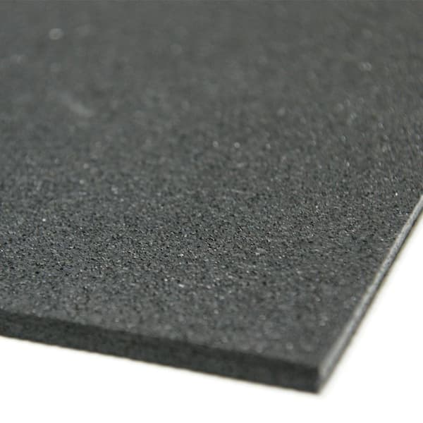 Recycled Rubber - 60A - Sheets and Rolls 3/16 in. T x 4 ft. W x 10 ft. L Black Rubber Garage Flooring