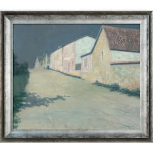 Evening in Giverny by John Leslie Breck Athenian Silver Framed Architecture Oil Painting Art Print 25 in. x 29 in.
