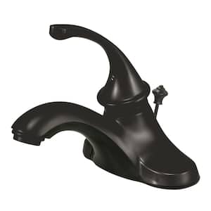 Georgian 4 in. Centerset Single-Handle Bathroom Faucet with Plastic Pop-Up in Oil Rubbed Bronze