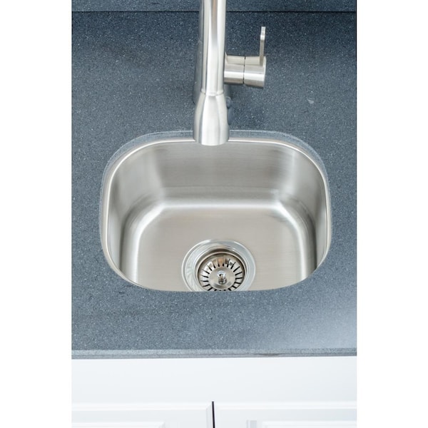 Wells Sinkware CMU2318-9-16-1 Craftsmen Series 23 inch Undermount 16 Gauge Single Bowl Stainless Steel Kitchen Sink Package