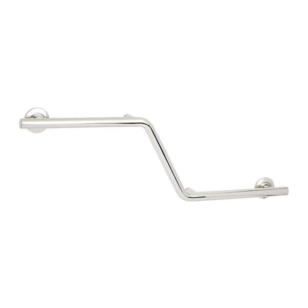 38 in. x 1-1/4 in. Dia Lifestyle and Wellness Angled Zuma Shower Grab Bar in Right Handed in Polished