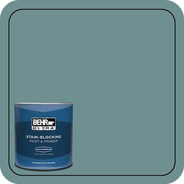 BEHR ULTRA 1 qt. #500F-6 Hallowed Hush Extra Durable Satin Enamel Interior Paint & Primer