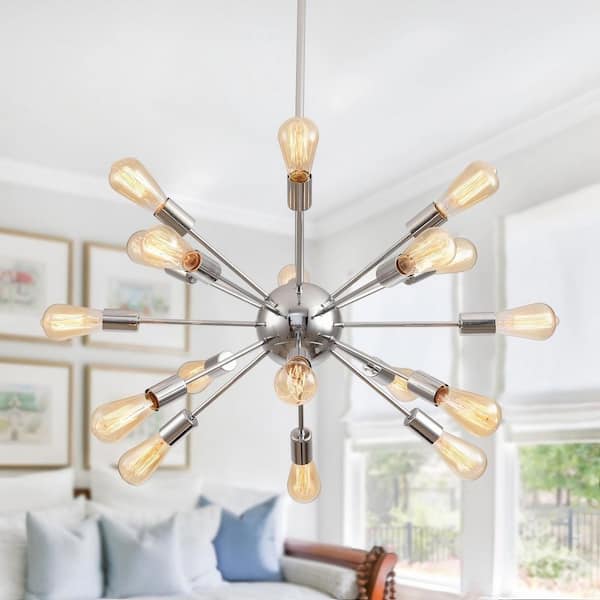 18-Light Chrome Sputnik Sphere Chandelier