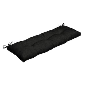 48 in. x 18 in. Rectangular Outdoor Plush Modern Tufted Bench Cushion, Black Leala