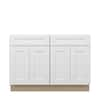 Unbranded Norfolk Shaker 48 in. W x 34.5 in. H x 24 in. D in Painted White Plywood Assembled Sink Base Cabinet SB48B - NORFOLK WHITE