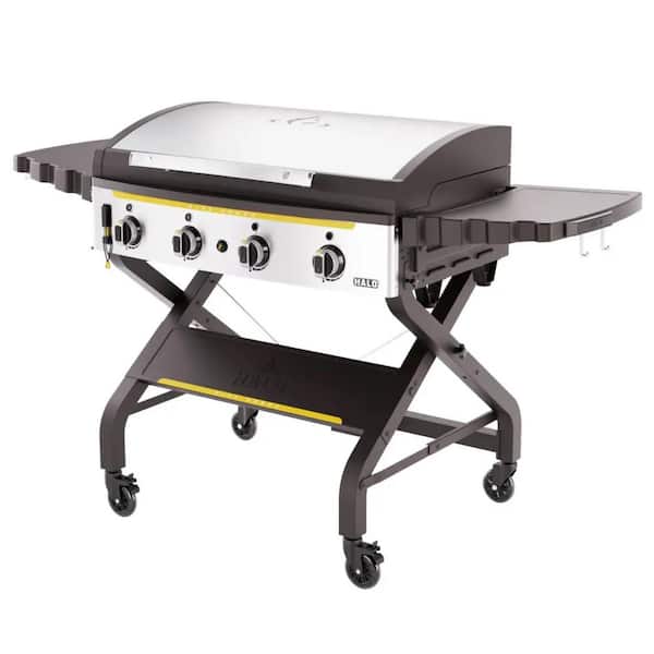 Elite4B 36 in. 4-Burner 8 Zone Outdoor Propane Black Griddle Flat Top Grill