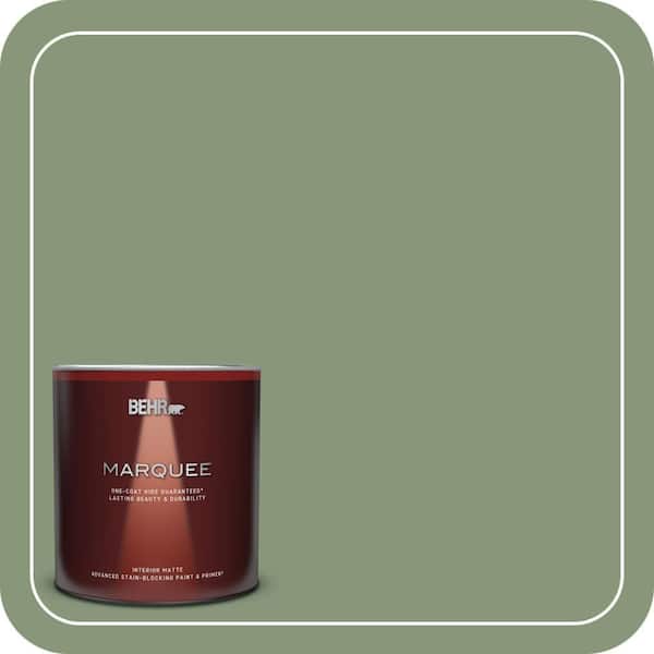BEHR MARQUEE 1 Qt. #S390-5 Laurel Tree One-Coat Hide Matte Interior Paint & Primer