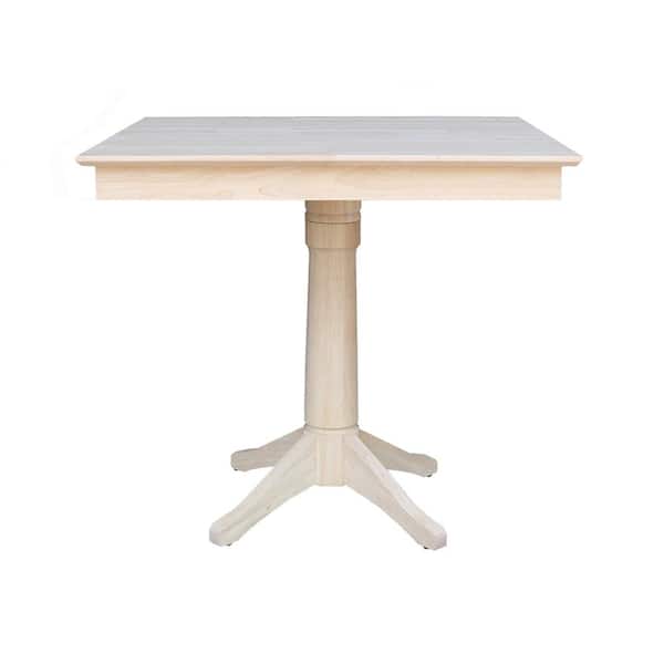 International Concepts Unfinished Solid Wood 36 in Square Pedestal Table