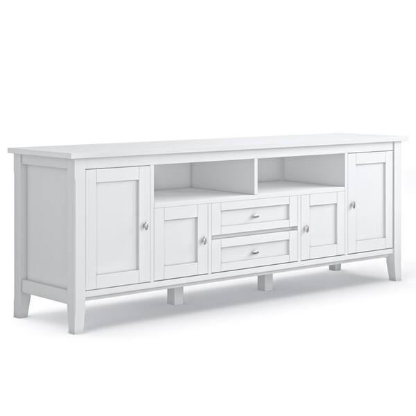 Brooklyn + Max Lexington 72 in. White Wood TV Stand with 2 Drawer Fits