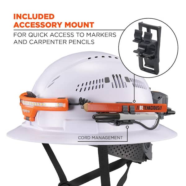 Ergodyne Skullerz 8886 Orange Wide Beam Headlamp with Hard Hat
