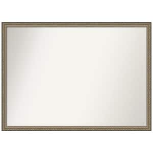 Parisian Silver 40 in. W x 29 in. H Rectangle Non-Beveled Wood Framed Wall Mirror in Silver