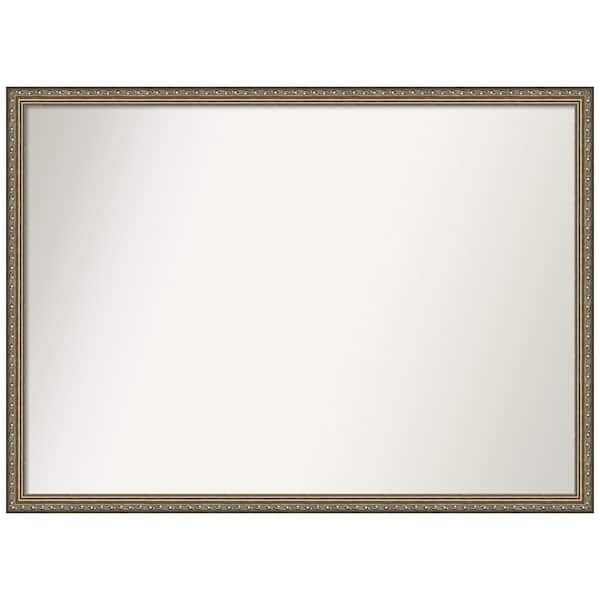Amanti Art Parisian Silver 40 in. W x 29 in. H Rectangle Non-Beveled Wood Framed Wall Mirror in Silver