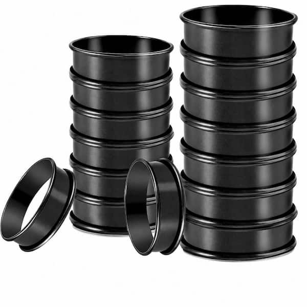 16-Pack Nonstick Stainless Steel English Muffin and Tart Rings, Double Rolled 4 Inch and 3.3 Inch Diameter Molds