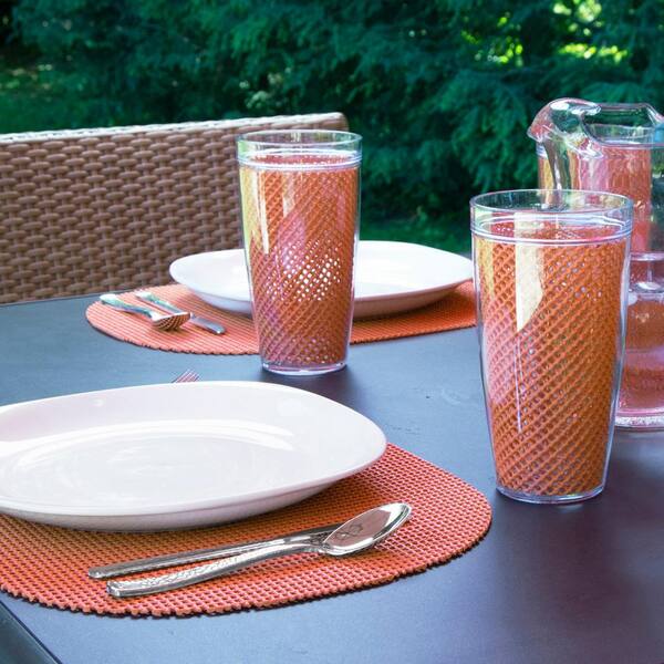 Fishnet Oval Placemat in Spice Orange (Set of 12) Fishnet Oval Placemat in Spice Orange (Set of 12)