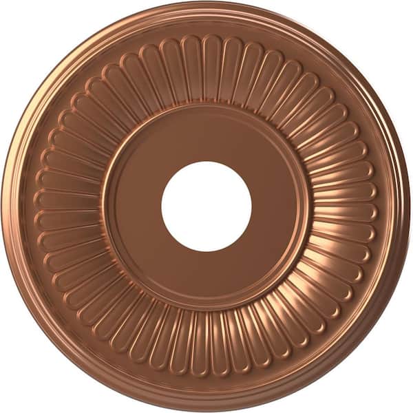 Ekena Millwork 16" OD x 3-1/2" ID x 1" P Berkshire Thermoformed PVC Ceiling Medallion (Fits Canopies up to 7") in Bright Coat Rose Gold