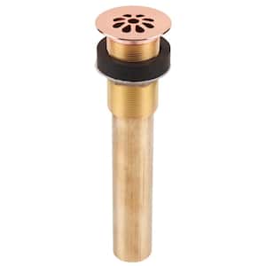 SinkSense 1.5 in. Grid Sink Drain in Polished Copper for use without Overflow Hole