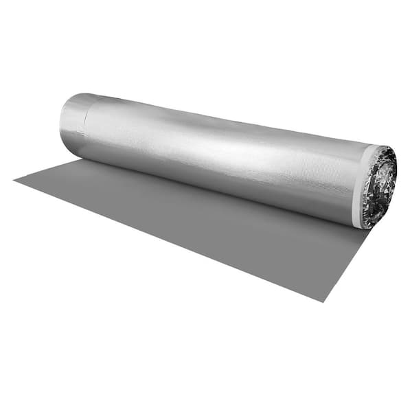 Dekorman Premium Plus 100 sq. ft. 43x in. W 28x ft. L x 3 mm T 120 mil Acoustic Underlayment with Silver Foil for Laminate Floor