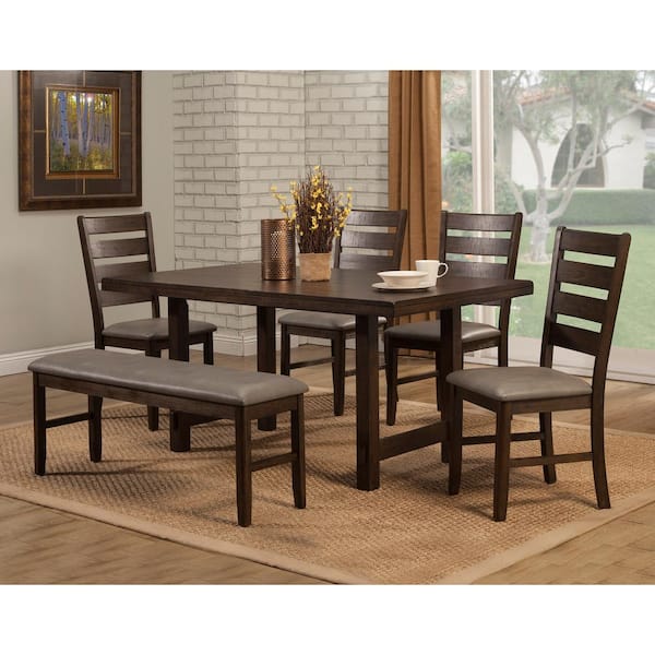 Alpine Furniture Emery Walnut Solid Wood Side Chair Set of 2 2929-02 ...