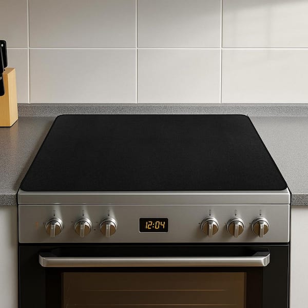 36 in. x 24 in. Black Stove Top Cover Mat for Electric Glass Cooktop, Heat Resistant Anti Scratch Stovetop Protector