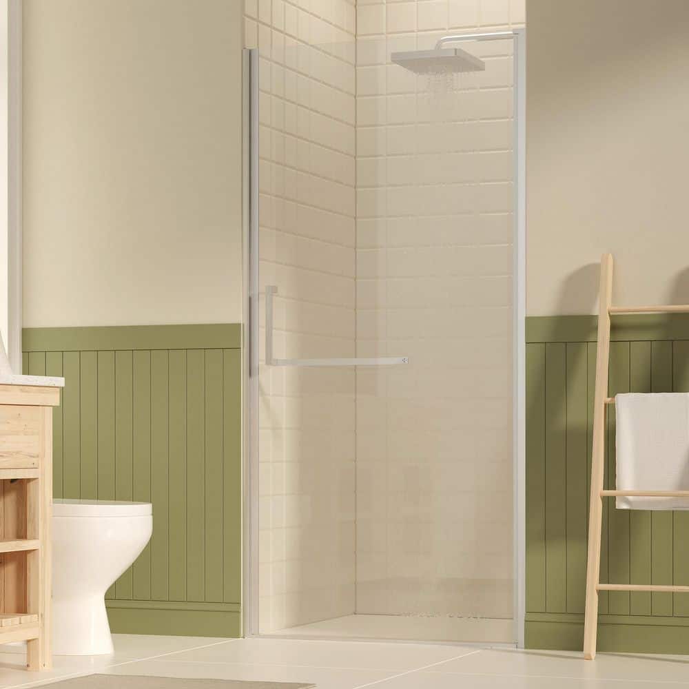 "36 in. W x 72 in. H Pivot Frameless Shower Doors in Brushed Nickel Finish with 1/4""(6mm) SGCC Tempered Glass" price history on PriceWatchPro