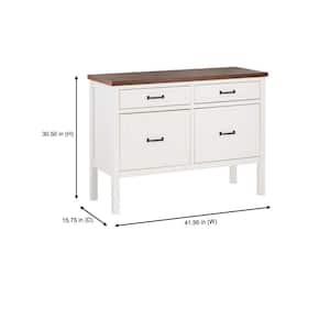 Appleton 4 Drawer White and Haze Wood Finish Lateral File Finish Top (41.5 in. W x 30.5 in. H)