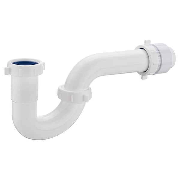 1 Pack 1-1/2 in. P-Trap with Adapter for Bathroom or Kitchen Sink Drain in White