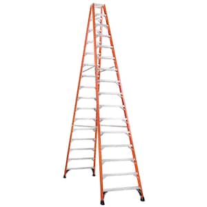 16 ft. Fiberglass Twin Step Ladder with 375 lbs. Load Capacity Type IAA Duty Rating