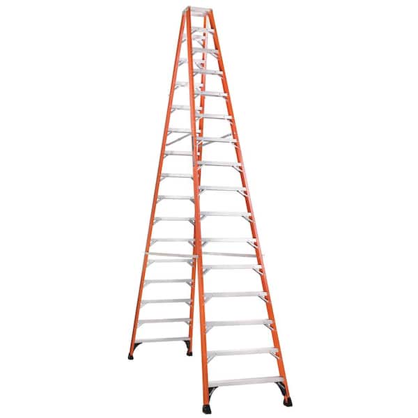 Louisville Ladder 16 ft. Fiberglass Twin Step Ladder with 375 lbs. Load Capacity Type IAA Duty Rating