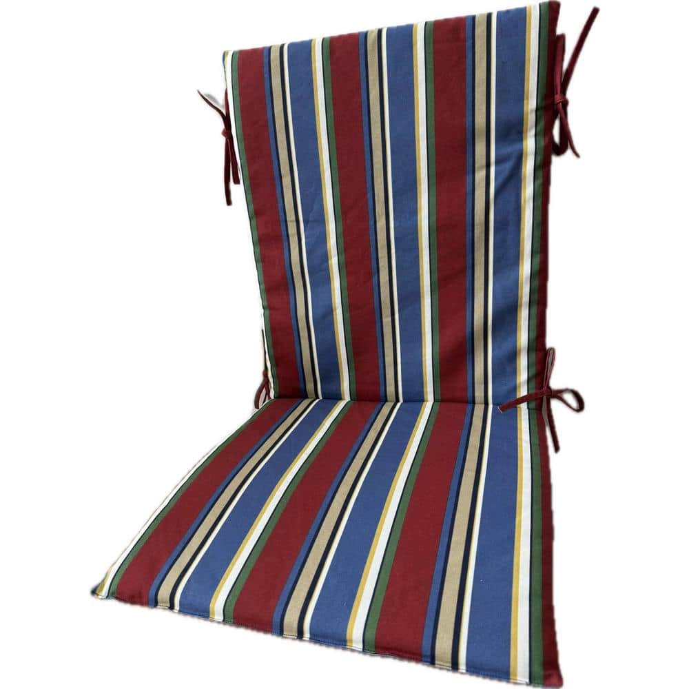 19.5 in. x 42 in. Reversible Universal Sling Chair Cushion in Lake Stripe** cushions are dusty from being shipped will need to be washed **